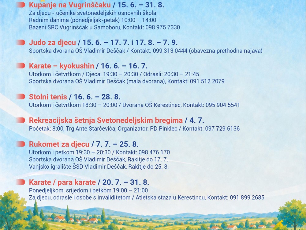DOMENIKANA - Ljeto u Svetoj Nedelji (program za srpanj)